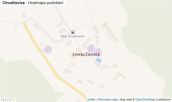 Mapa Chvalčovice - Firmy v části obce.