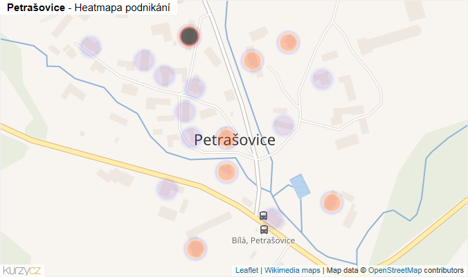 Mapa Petrašovice - Firmy v části obce.