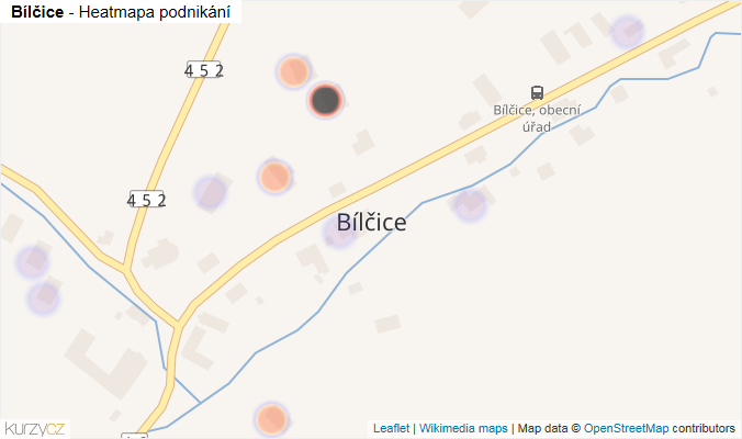 Mapa Bílčice - Firmy v části obce.