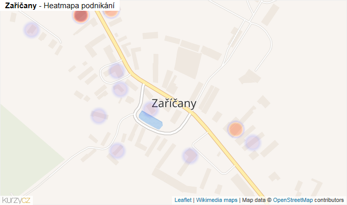 Mapa Zaříčany - Firmy v části obce.