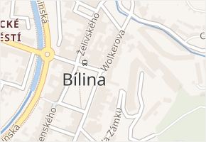 Bílina v obci Bílina - mapa části obce