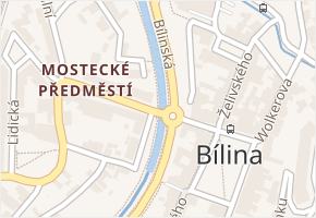 Břežánská v obci Bílina - mapa ulice