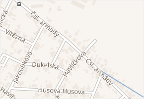 Čsl. armády v obci Bílina - mapa ulice
