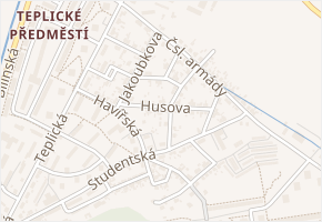 Husova v obci Bílina - mapa ulice