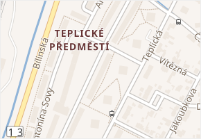 M. Švabinského v obci Bílina - mapa ulice