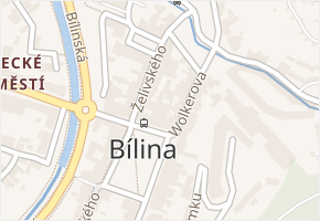 Mírové náměstí v obci Bílina - mapa ulice