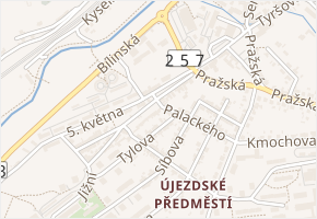 Petra Bezruče v obci Bílina - mapa ulice