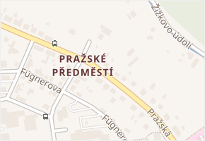 Pražská v obci Bílina - mapa ulice