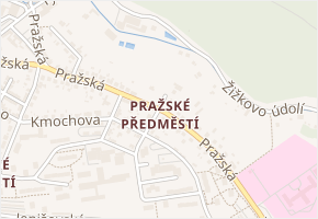 Pražské Předměstí v obci Bílina - mapa části obce