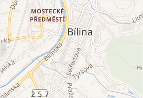 Radniční v obci Bílina - mapa ulice