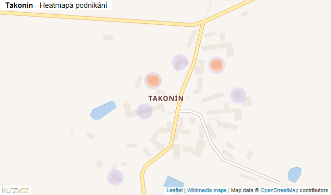 Mapa Takonín - Firmy v části obce.