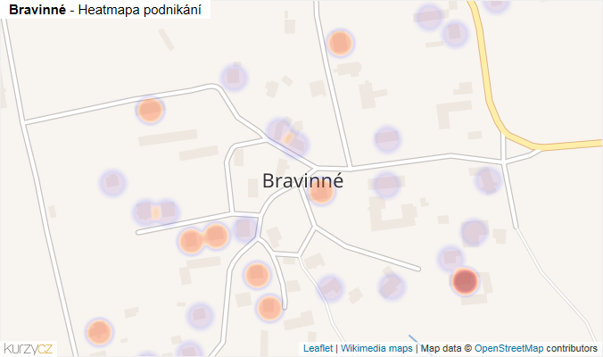 Mapa Bravinné - Firmy v části obce.