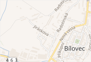 Jiráskova v obci Bílovec - mapa ulice