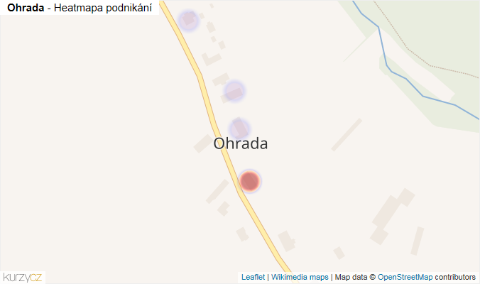 Mapa Ohrada - Firmy v části obce.