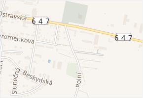 Polní v obci Bílovec - mapa ulice