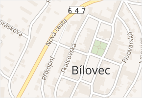 Tkalcovská v obci Bílovec - mapa ulice