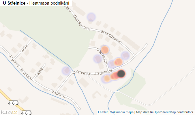 Mapa U Střelnice - Firmy v ulici.