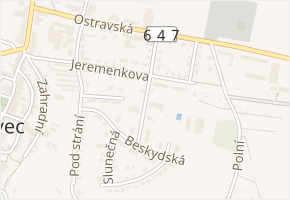 Wolkerova v obci Bílovec - mapa ulice