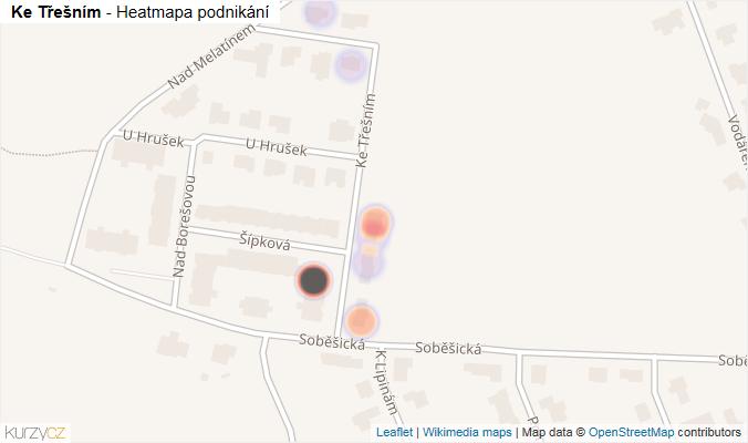 Mapa Ke Třešním - Firmy v ulici.