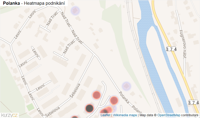 Mapa Polanka - Firmy v ulici.