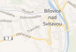 Trávníky v obci Bílovice nad Svitavou - mapa ulice