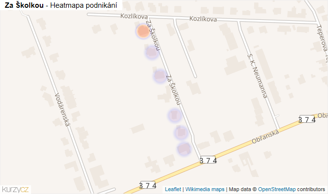 Mapa Za Školkou - Firmy v ulici.
