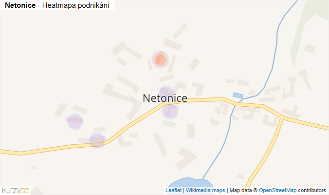 Mapa Netonice - Firmy v části obce.