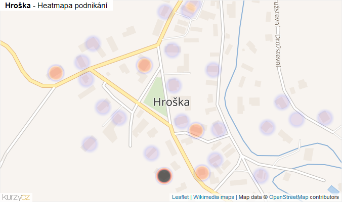 Mapa Hroška - Firmy v části obce.
