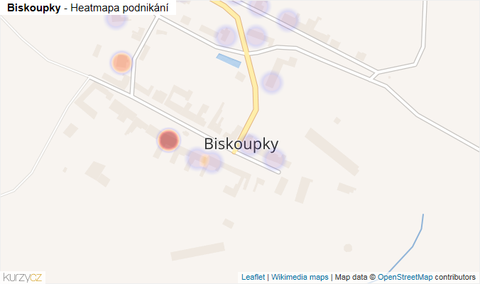 Mapa Biskoupky - Firmy v části obce.
