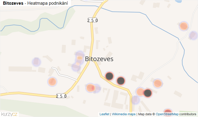 Mapa Bitozeves - Firmy v části obce.