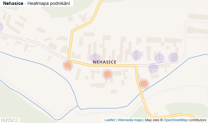Mapa Nehasice - Firmy v části obce.