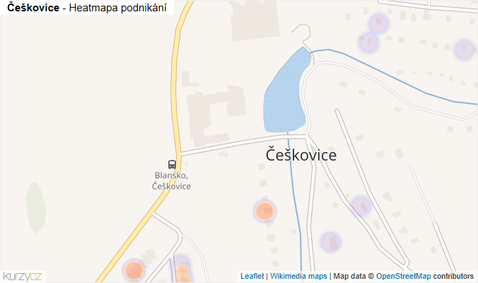 Mapa Češkovice - Firmy v části obce.