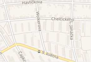 Chelčického v obci Blansko - mapa ulice