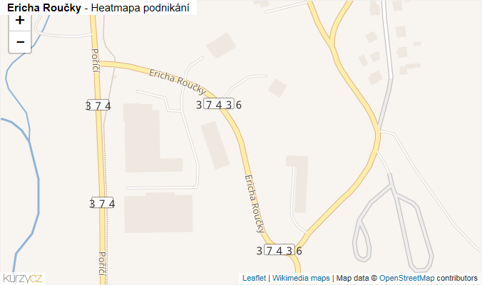 Mapa Ericha Roučky - Firmy v ulici.