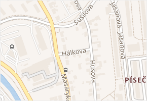 Hálkova v obci Blansko - mapa ulice