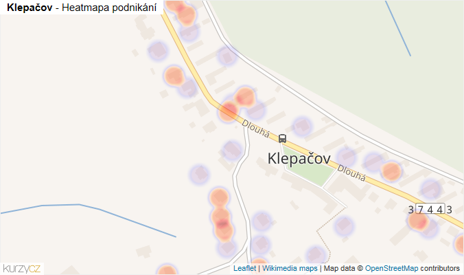 Mapa Klepačov - Firmy v části obce.