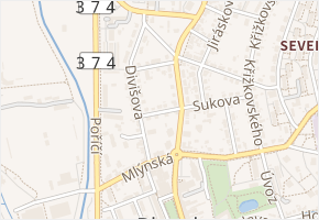 Krátká v obci Blansko - mapa ulice