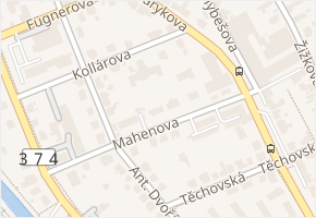 Mahenova v obci Blansko - mapa ulice