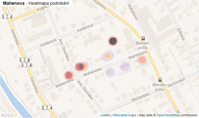 Mapa Mahenova - Firmy v ulici.