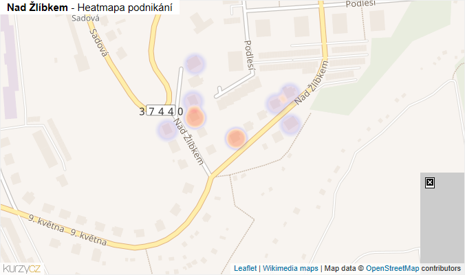Mapa Nad Žlíbkem - Firmy v ulici.