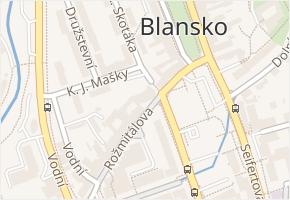 Rožmitálova v obci Blansko - mapa ulice