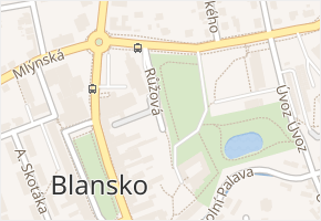 Růžová v obci Blansko - mapa ulice