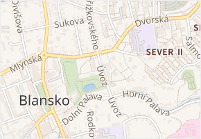 Strážní domek v obci Blansko - mapa ulice