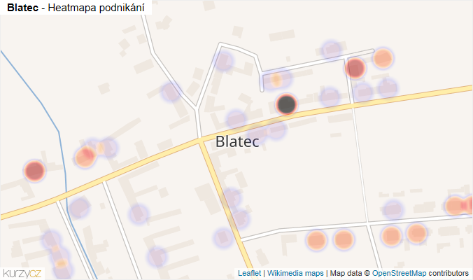 Mapa Blatec - Firmy v části obce.
