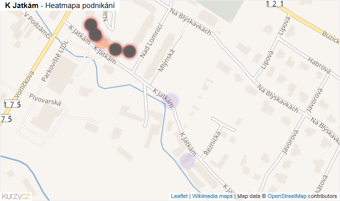 Mapa K Jatkám - Firmy v ulici.
