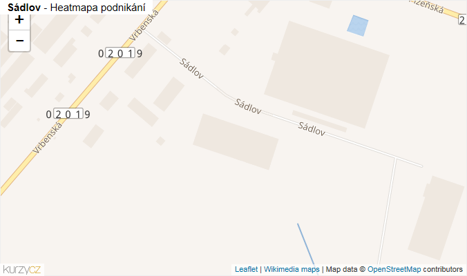 Mapa Sádlov - Firmy v ulici.