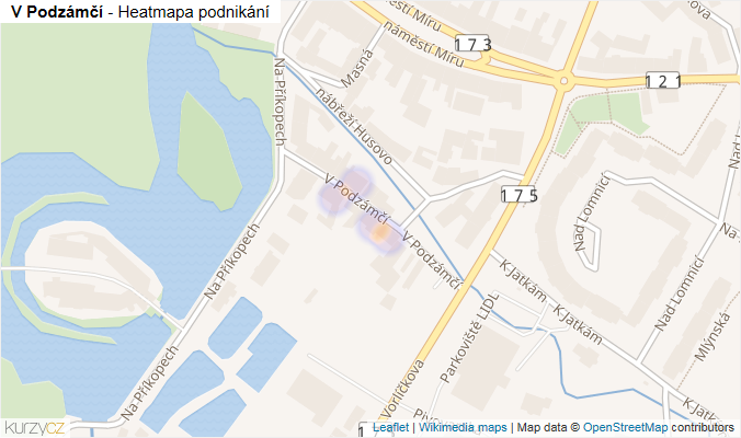 Mapa V Podzámčí - Firmy v ulici.