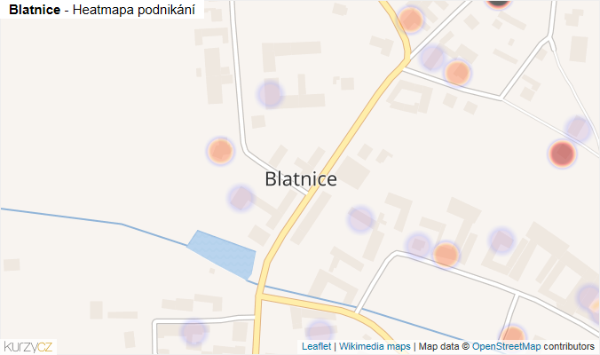 Mapa Blatnice - Firmy v části obce.