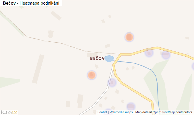 Mapa Bečov - Firmy v části obce.