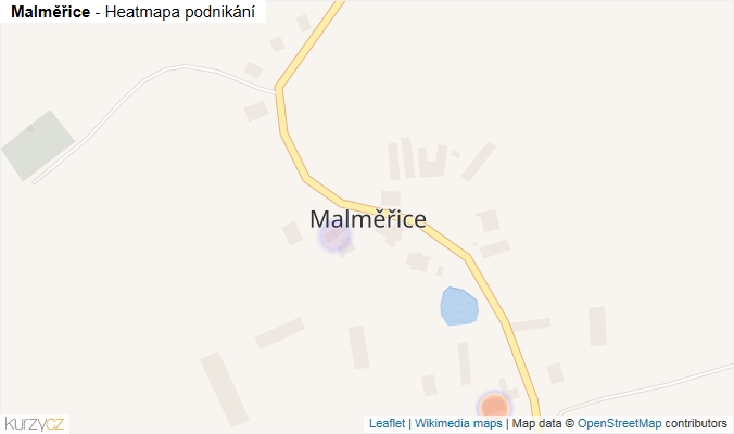 Mapa Malměřice - Firmy v části obce.